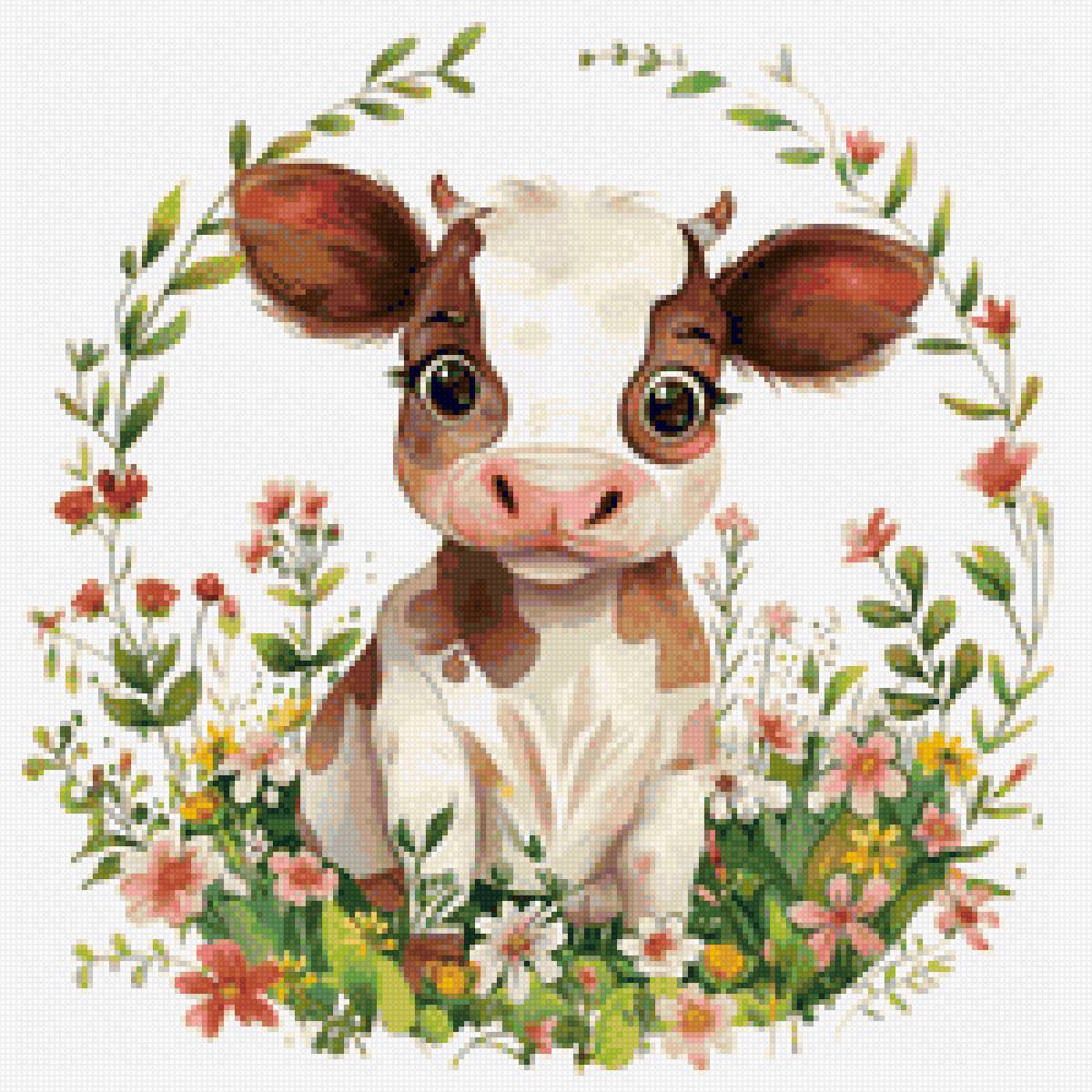 Cute Spring Animals - Cow - cute, animal, spring, cow - предпросмотр