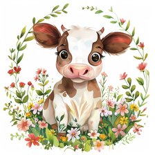 Cute Spring Animals - Cow