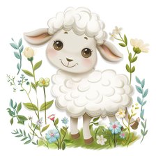 Схема вышивки «Cute Spring Animals - Lamb»