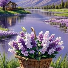 Схема вышивки «Корзина цветов»