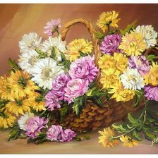 Схема вышивки «Букет астров»