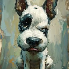 Схема вышивки «Недовольный пес»