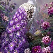 Схема вышивки «павлин»