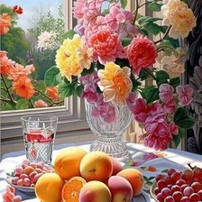 Схема вышивки «Натюрморт у окна»