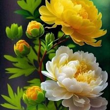 Схема вышивки «Пионы»