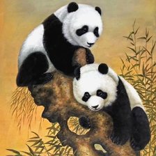 Схема вышивки «панды»