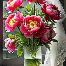 Схема вышивки «Букет пионов»