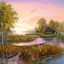 Схема вышивки «летний пейзаж»