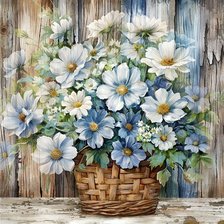 Схема вышивки «Цветы в корзине»