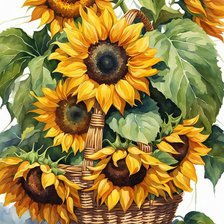 Схема вышивки «Корзина с подсолнухами»