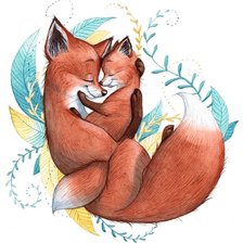 Схема вышивки «Лисята»