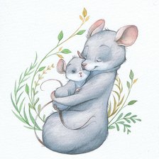 Схема вышивки «Мышата»