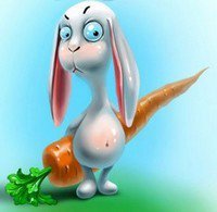 Схема вышивки «Зайка с морковкой»