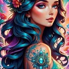 Схема вышивки «Девушка»