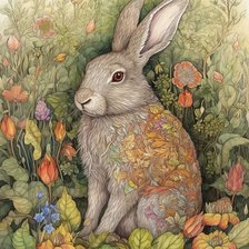 Схема вышивки «зайка»