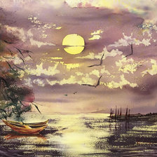 Схема вышивки «На озере»