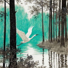 Схема вышивки «Полёт над озером.»