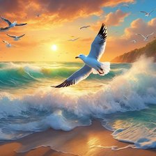 Схема вышивки «Чайки»