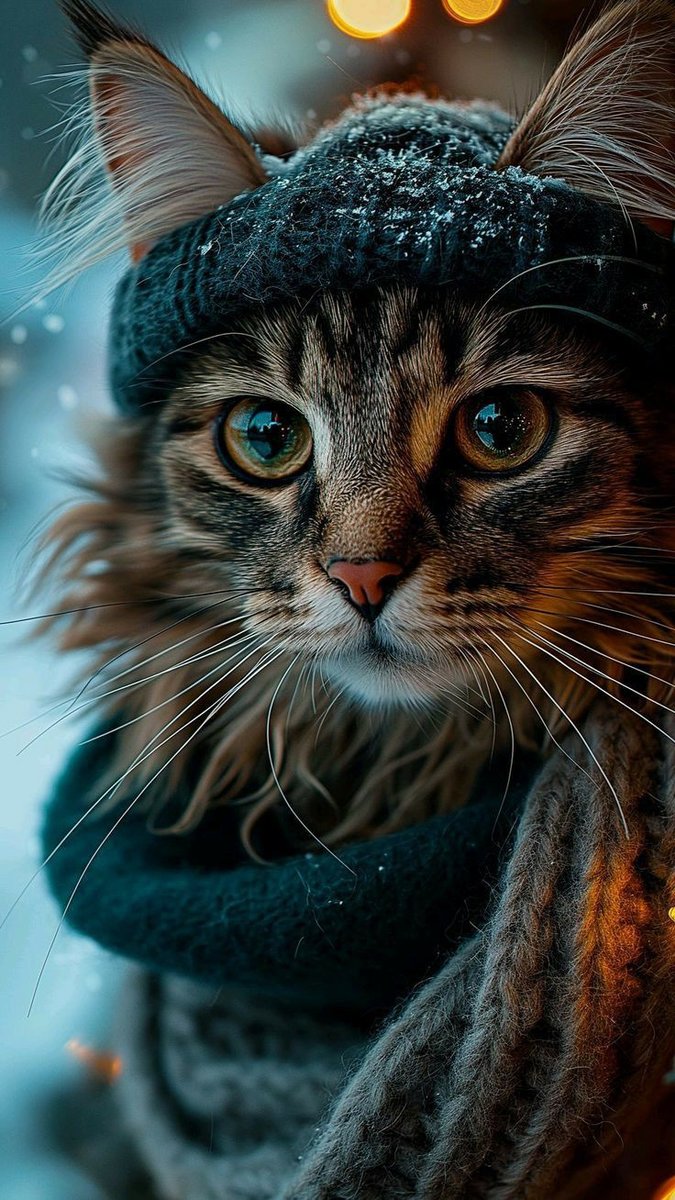 Мурик - кот в шапке и шарфе, кот, мурик - оригинал