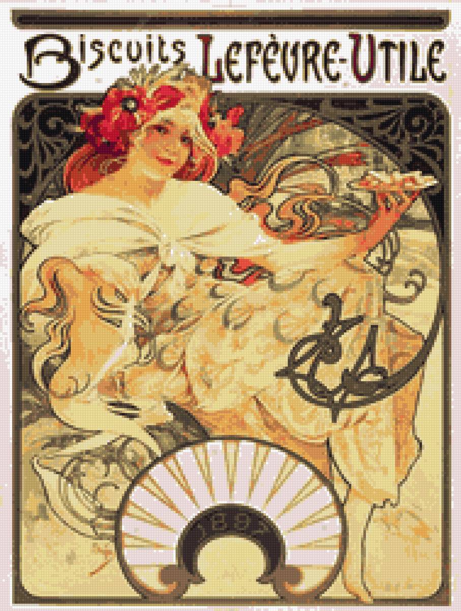 рекламный плакат - картина, женщина, альфонс муха, плакат - предпросмотр