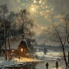 Схема вышивки «Zima mesec»