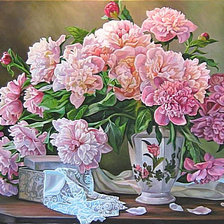 Схема вышивки «Пионы»