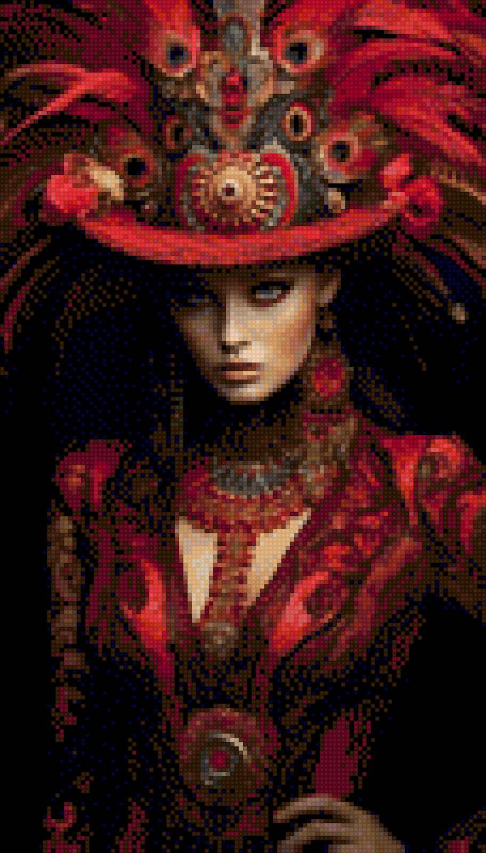 Дама в красном - предпросмотр