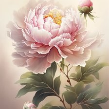 Схема вышивки «Пион»