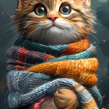 Схема вышивки «КОТЕЙКА В ШАРФЕ»