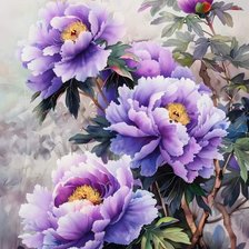 Схема вышивки «СИРЕНЕВЫЕ ПИОНЫ»