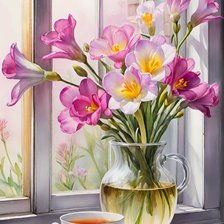 Букет на окне