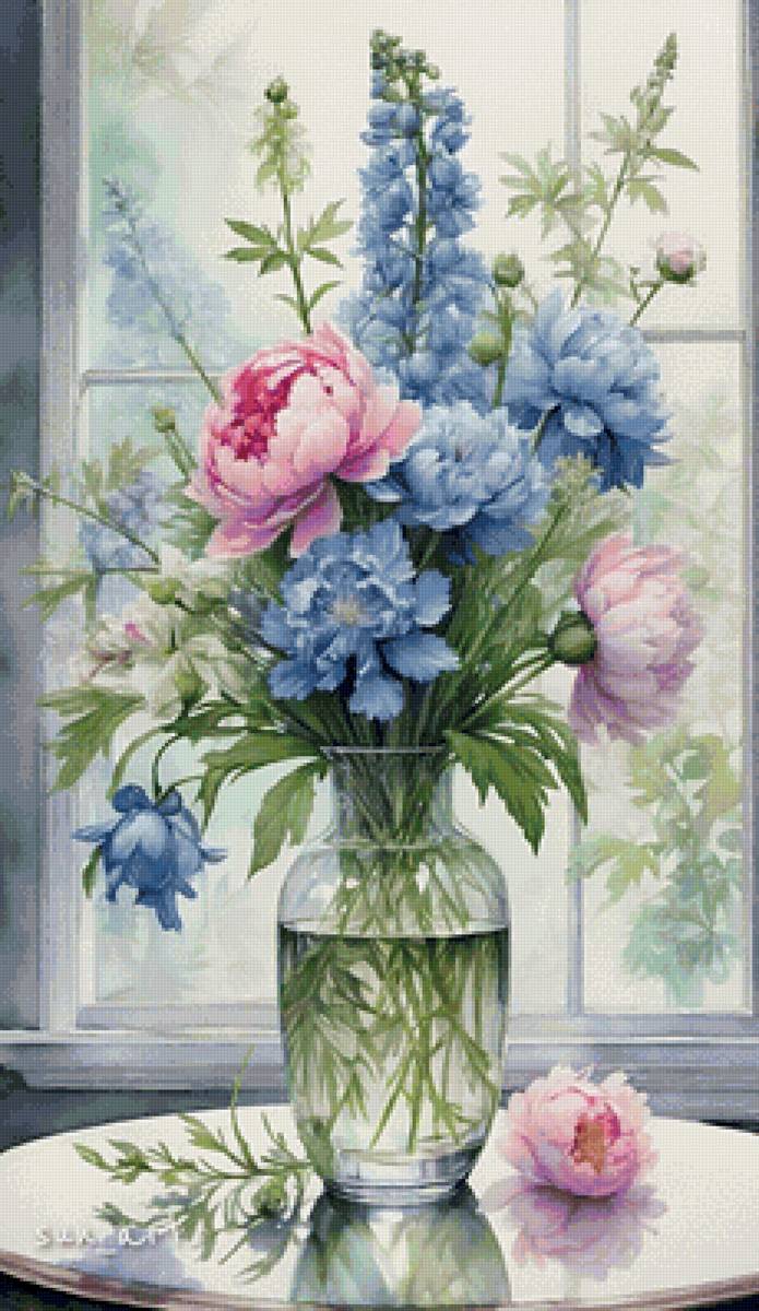 Букет на окне - букет - предпросмотр