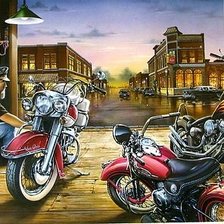 Схема вышивки «Taller de motos»