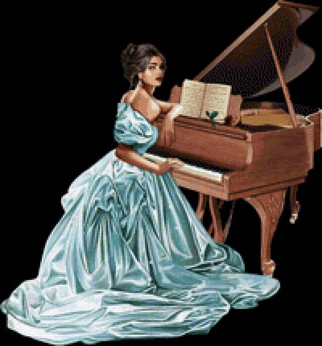 Mujer en piano - предпросмотр