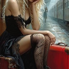 Схема вышивки «Triste dama»