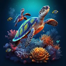 Схема вышивки «Tortuga marina»