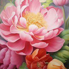 Схема вышивки «Пионы»