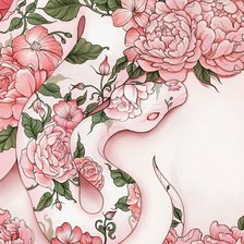 Схема вышивки «Змея в цветах»