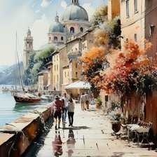 Схема вышивки «Набережная»