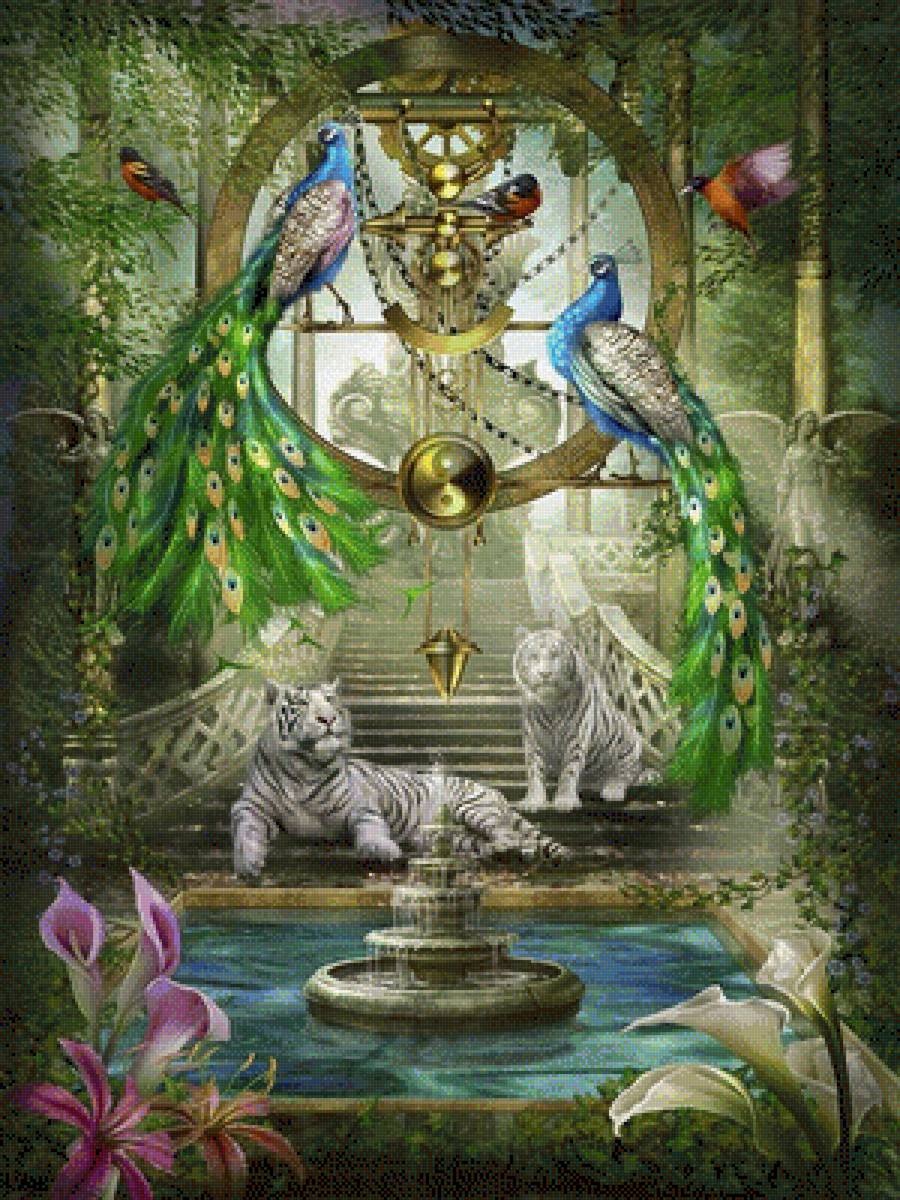 райский сад - павлины и тигры - предпросмотр