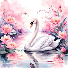 Схема вышивки «Лебедь»