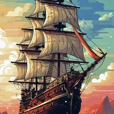 Схема вышивки «корабль»