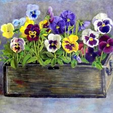 Схема вышивки «Ящик цветов»