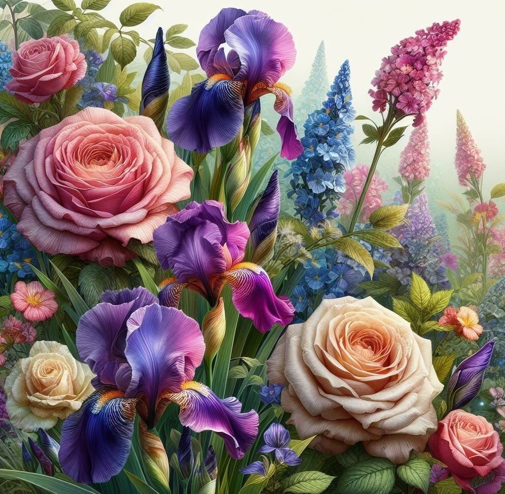 Летний сад - цветы - оригинал