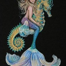 Схема вышивки «Sirena en caballo de mar»