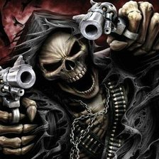 Схема вышивки «Крутой скелет Мем»