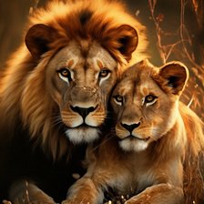 Схема вышивки «Львы»