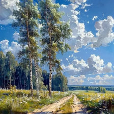 Схема вышивки «Три березы»