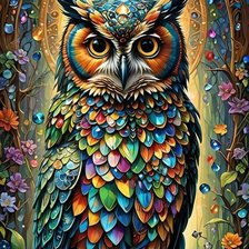 Схема вышивки «РАЗНОЦВЕТНЫЙ ФИЛИН»