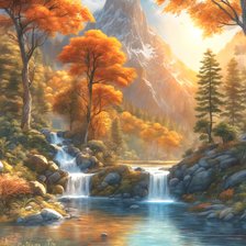 Схема вышивки «ОСЕНЬ В ГОРАХ»